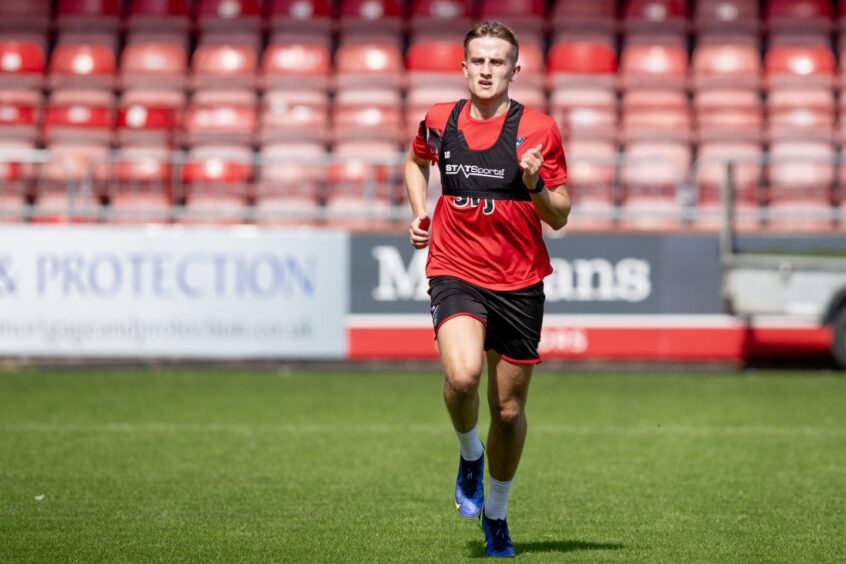 Matty Todd being put through his paces in training at East End Park.