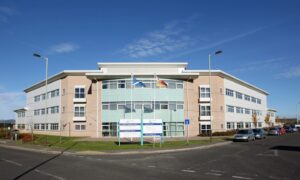 The motion calls for the Ukrainian flag to be flown from Angus House council HQ in Forfar. Image: Kim Cessford/DC Thomson