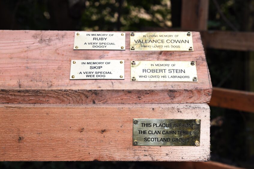 Some of the memorial plaques already added at the Rainbow Bridge.