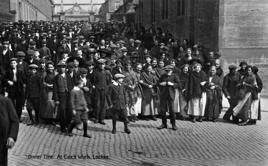 Hundreds of people outside Camperdown Works