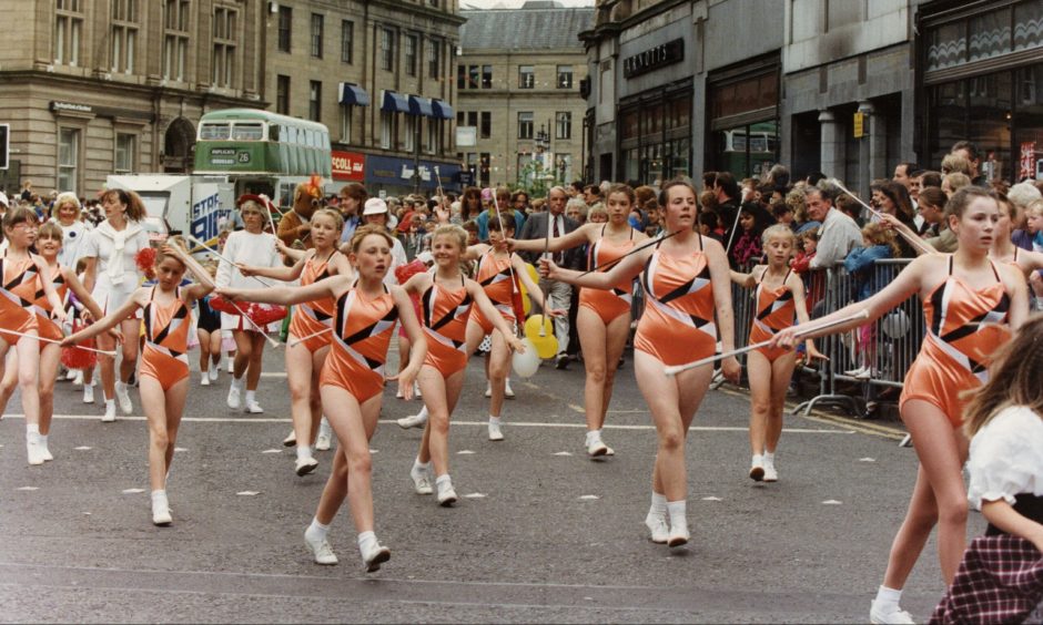 Majorettes at the 1992 festival. Image: DC Thomson.