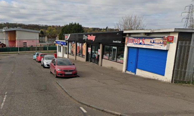 Outside Dino's takeaway on Brownhill Road, Charleston, Dundee.