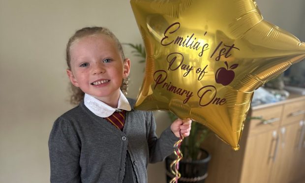 Emilia Wilson is among the new starts at Kelty Primary School. Image: Laura Wilson.