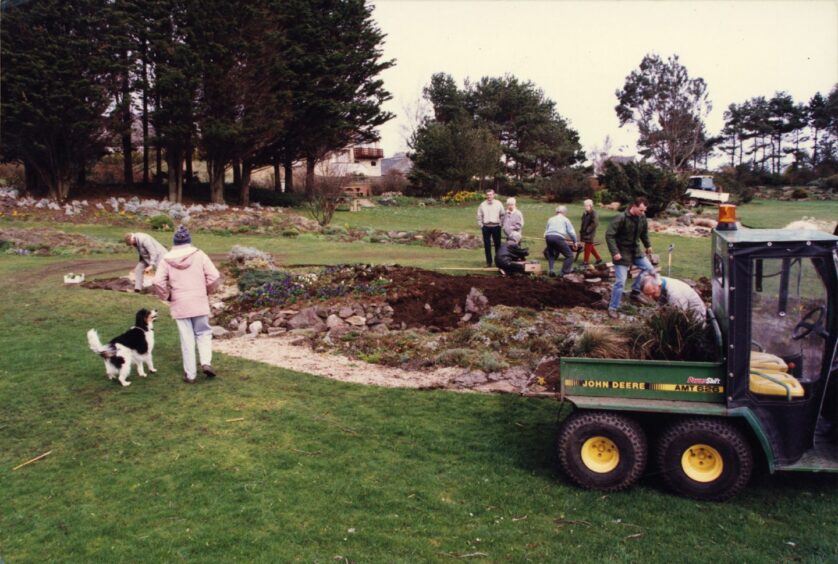 People at work on the demolition of the rock garden in March 1997.