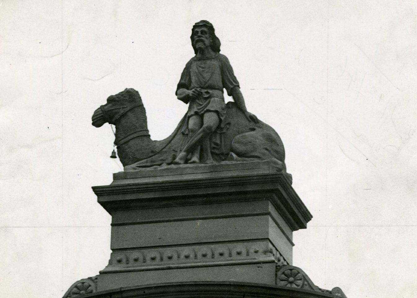 The camel statue above the gates in 1946.