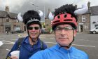 Roy McBride (right) and Colin Wynd in Letham Square on Ride the North. Image: Supplied