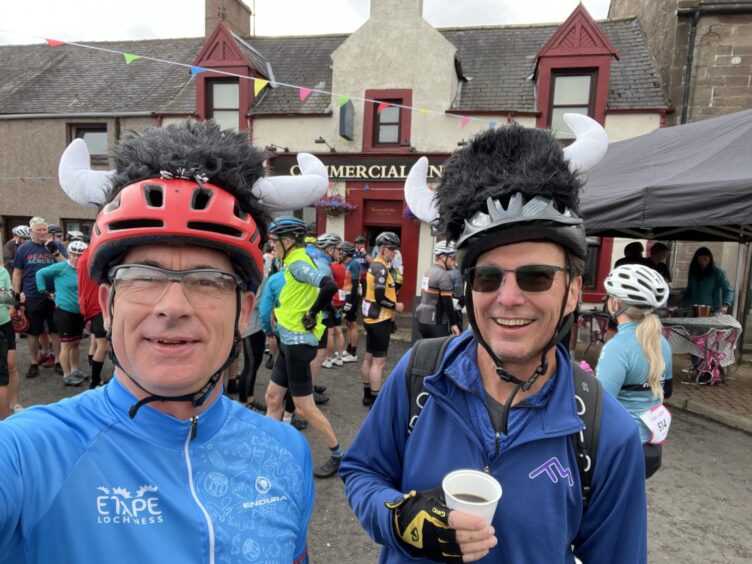 Ride the North participants in The Square, Letham.