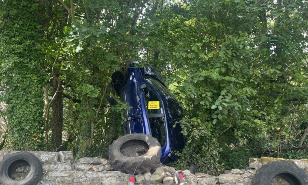 Two people were taken to hospital after the crash. Image: DC Thomson.