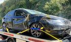 The damaged car after the crash in Wormit. Image: Ellidh Aitken/DC Thomson