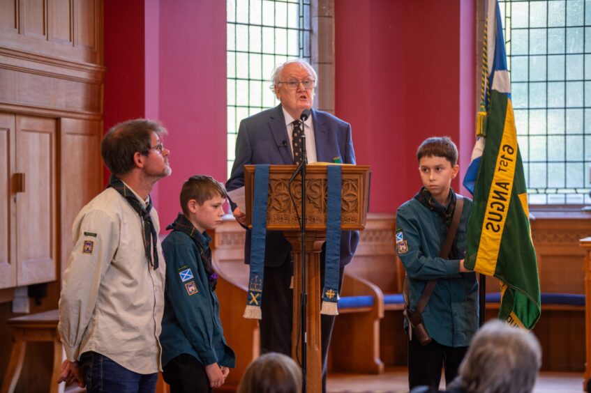 Glamis Scout group flag returns home in historic ceremony.