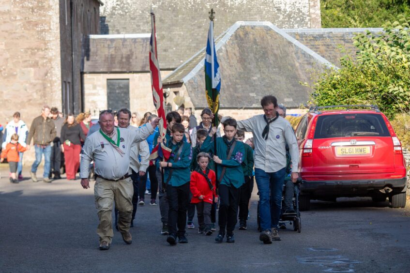 Historic homecoming for Glamis Scout nflag.