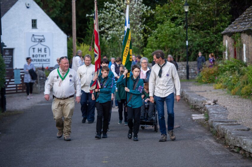 Glamis Scout group flag returns home in historic ceremony.