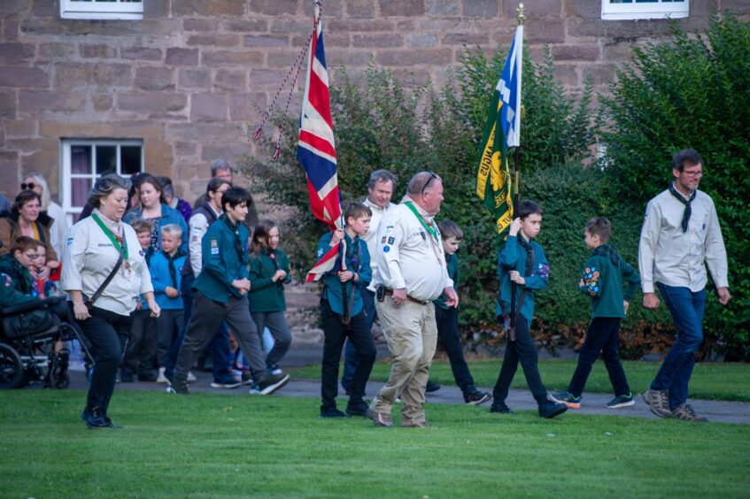 Glamis Scout group flag returns home in historic ceremony.