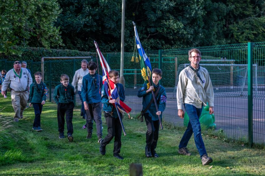 Glamis Scout flag historic homecoming.