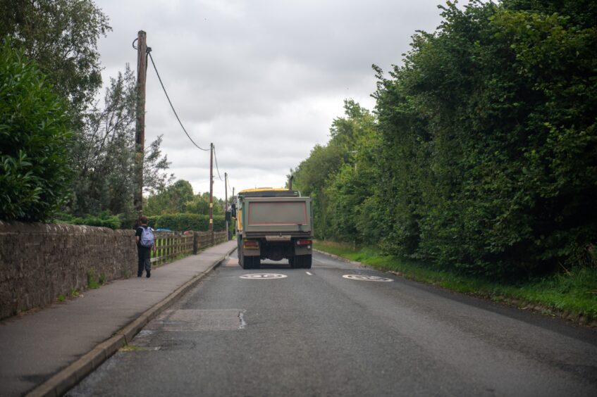 B9113 Montrose Road leading out for Forfar.