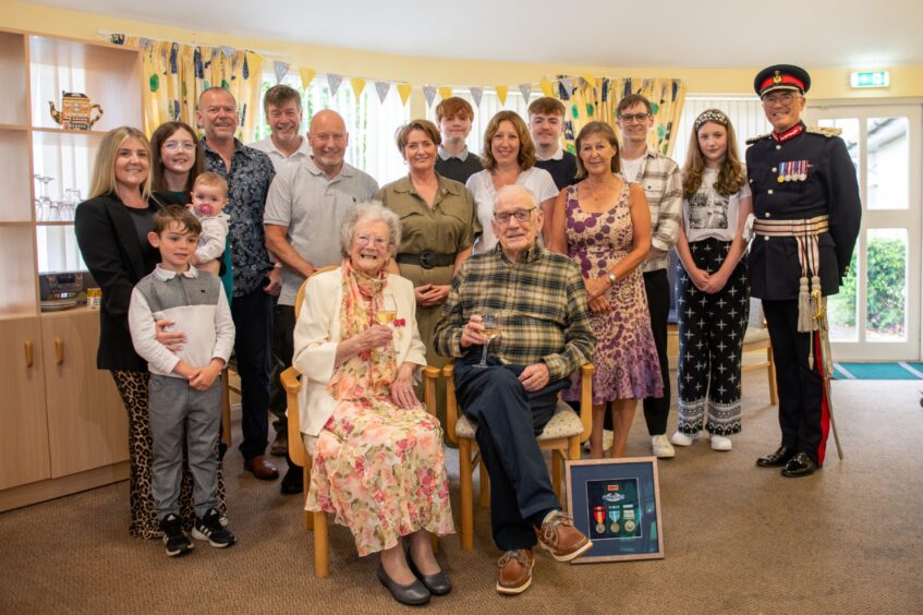 Jean and John Grossett of St Andrews with their children and grandchildren