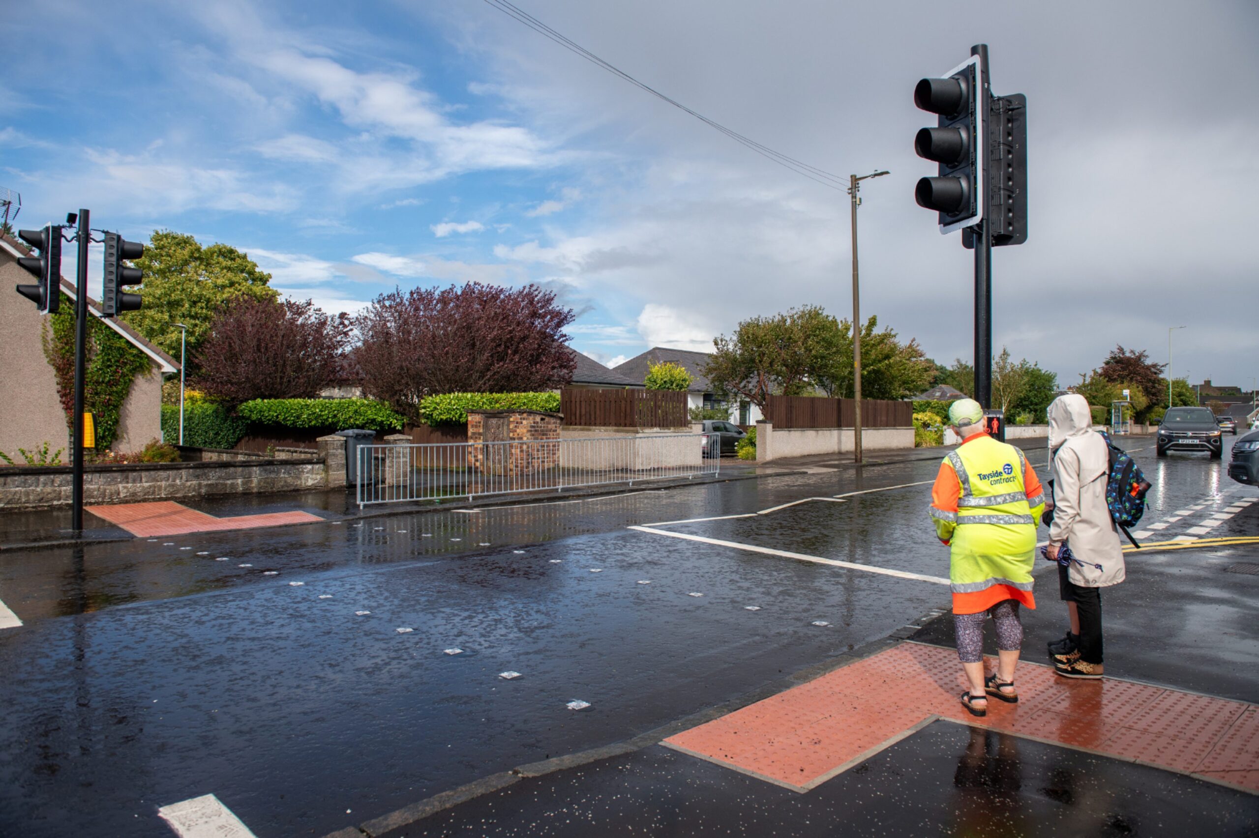 The new crossing point at Forthill Primary School, at the Balgillo Road junction with Forthill Road, Broughty Ferry