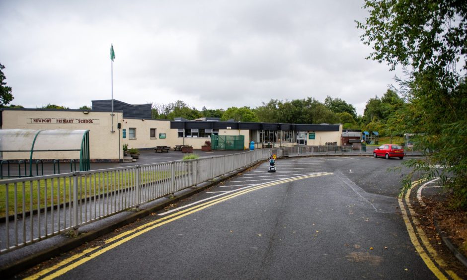 Newport Primary School, where the car park is out of bounds to parents.