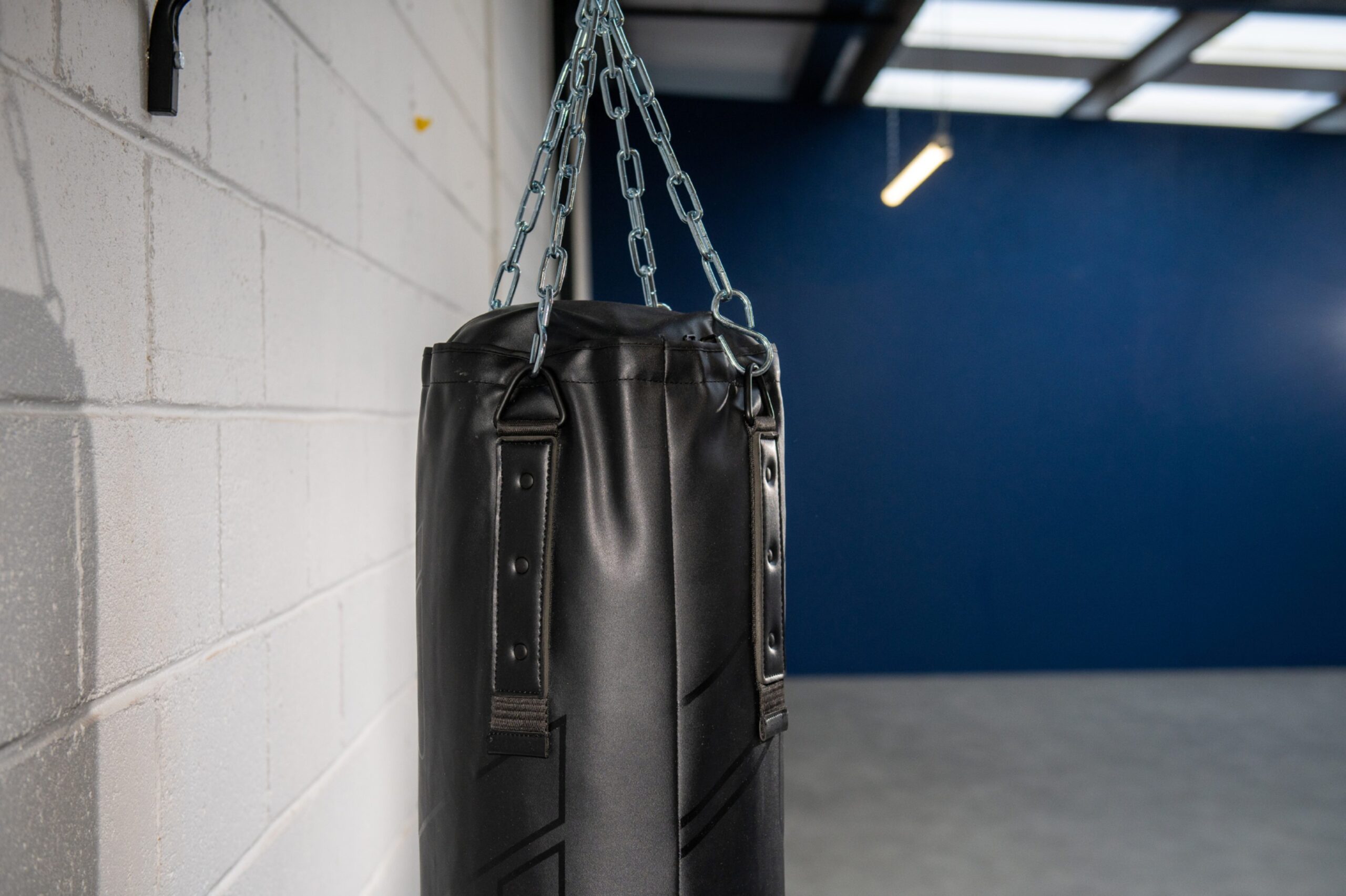 A punching bag at the studio.