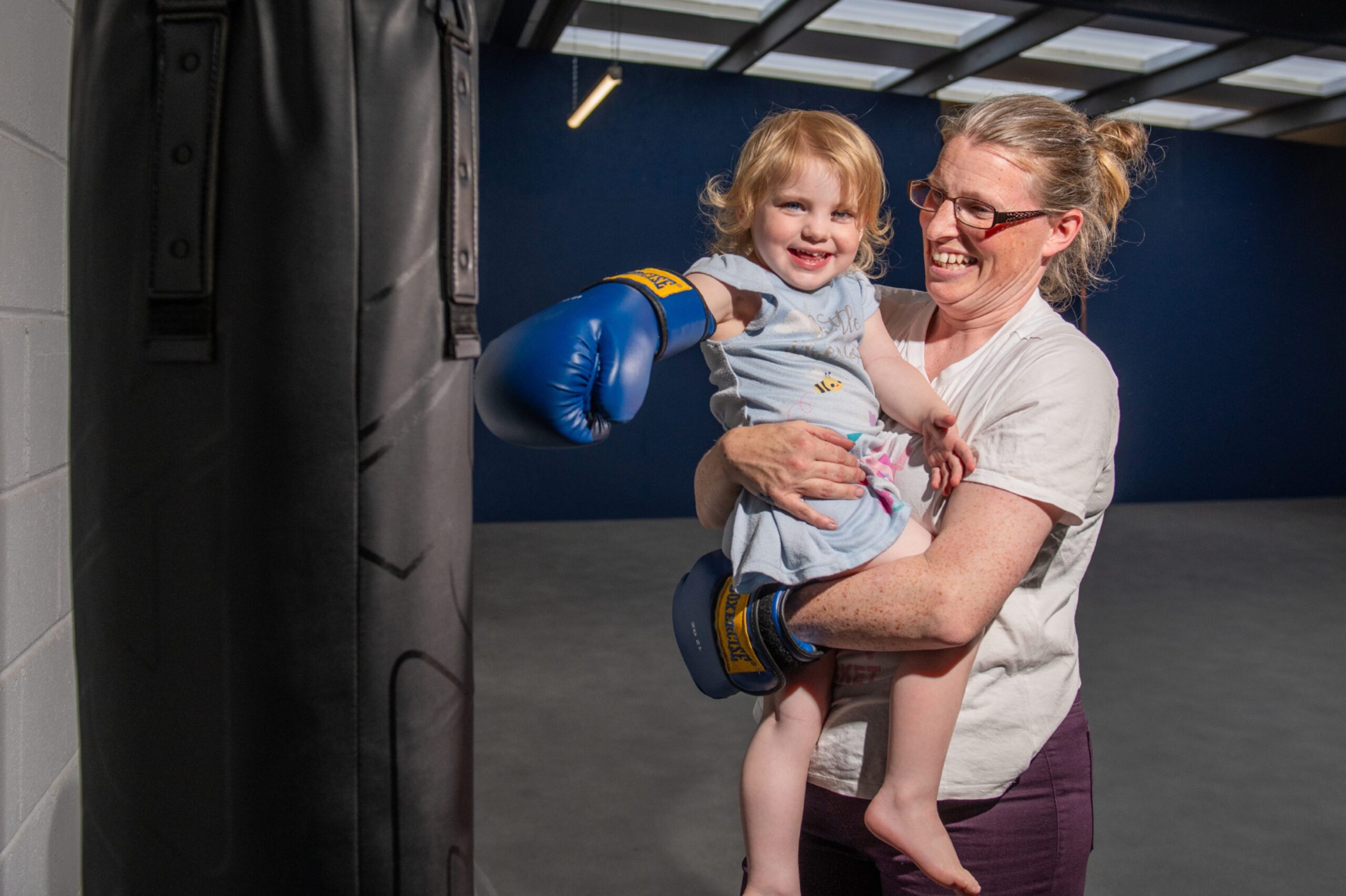 Nic Crossley and daughter Quinn training