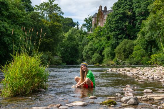 Ross Murphy in the River South Esk downstream of Brechin Castle. Image: Kim Cessford / DC Thomson