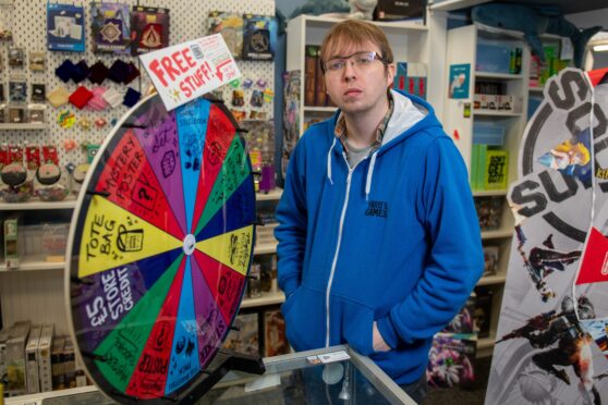 Will Stephen in his shop, Yard's Games. Image: Kim Cessford/DC Thomson