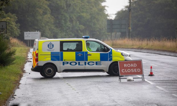 The B914 was closed near Blairadam Forest. Image: Kenny Smith/DC Thomson