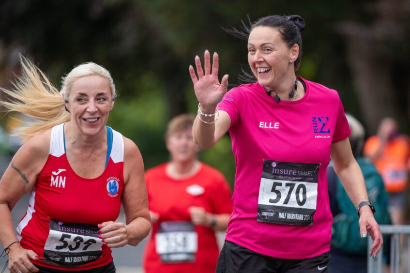 Running with a spring in their step at the 2024 Kirkcaldy half marathon