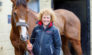 Lucinda Russell with her Grand National racehorse winner Corach Rambler. Image: Kenny Smith/DC Thomson