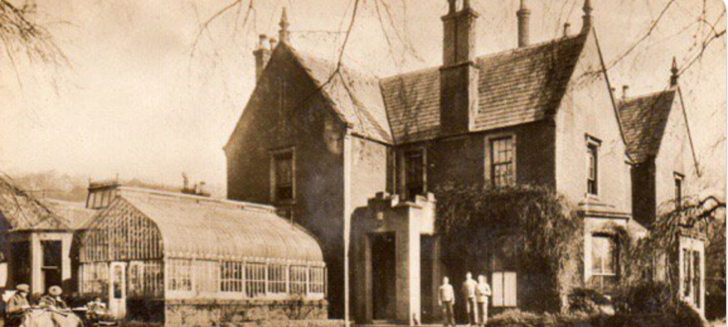 A sepia image of The Lodge in Broughty Ferry. 