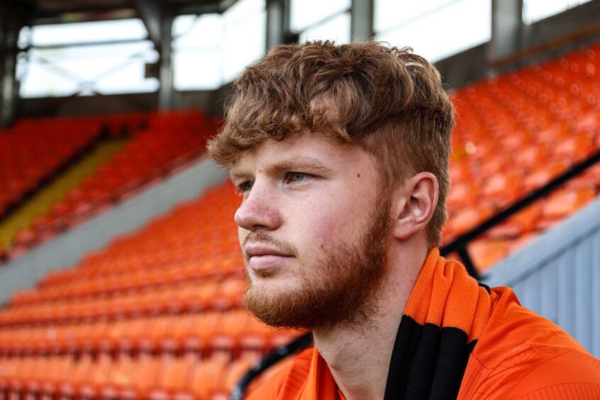 Dundee United's Luca Stephenson takes in the surroundings at Tannadice