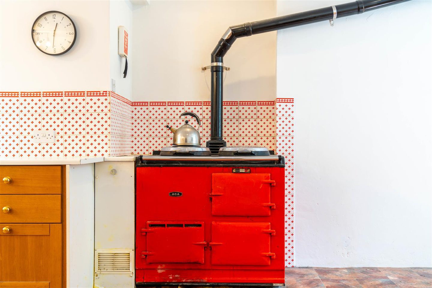 An Aga oven in the kitchen.