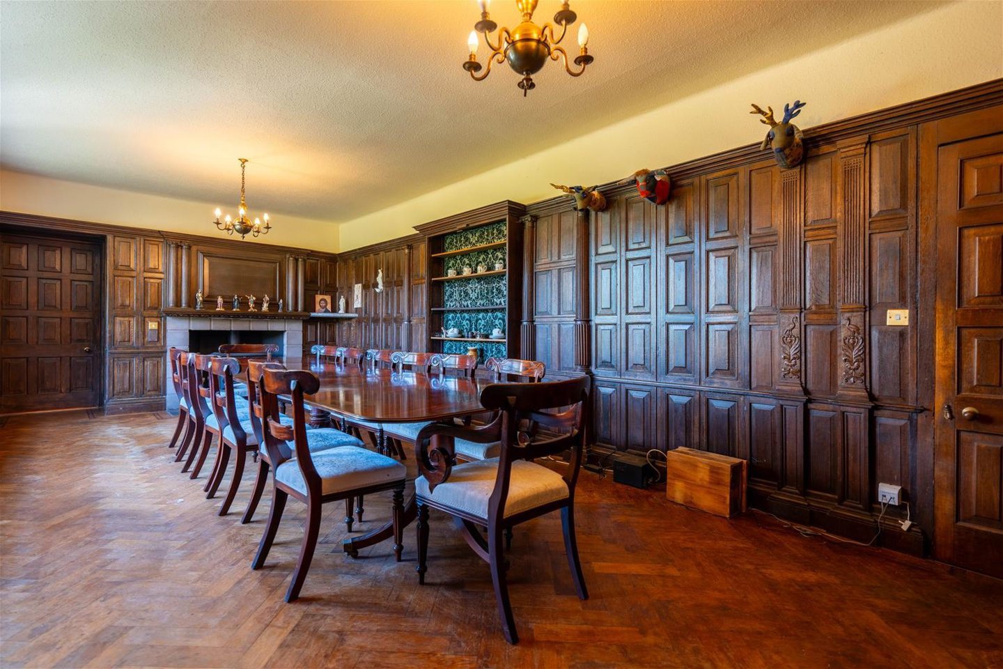 The traditional styled dining room.