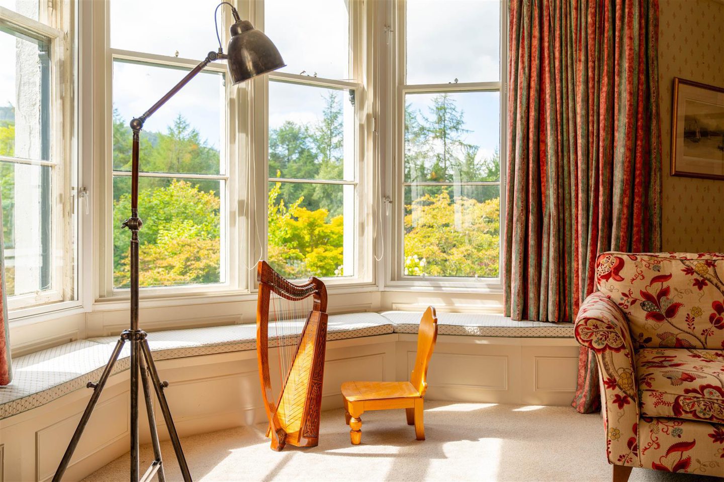 A bay window in the sitting room.