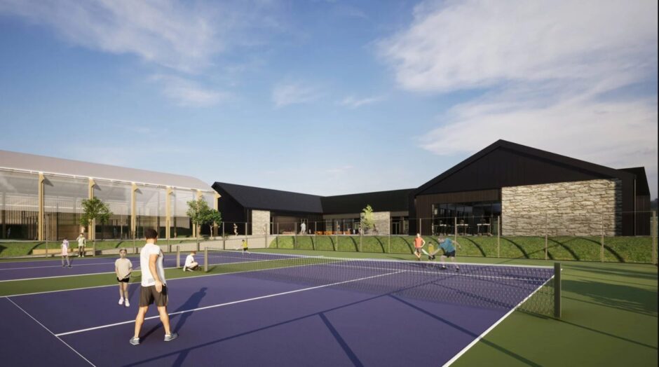 An artist's impression of the proposed Andy Murray legacy sports centre near Dunblane