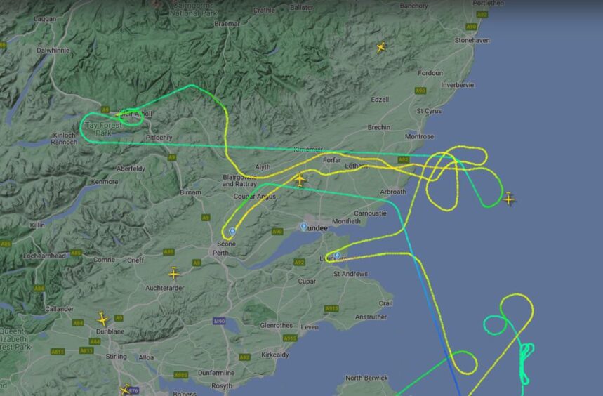 RAF Atlas flightpath over Tayside. 