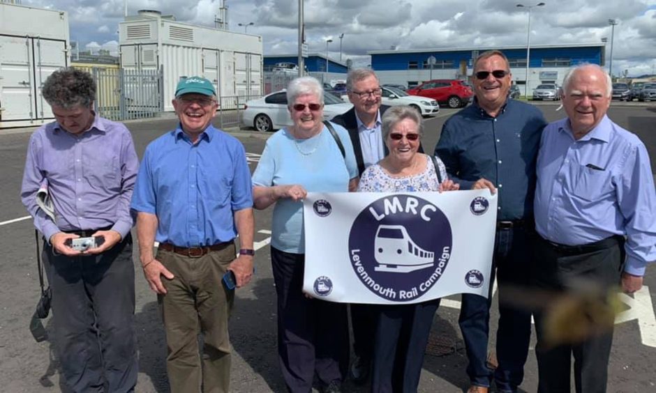 Levenmouth Rail campaigners celebrate the announcement that the rail link was going ahead: Supplied by Levenmouth Rail Campaign.