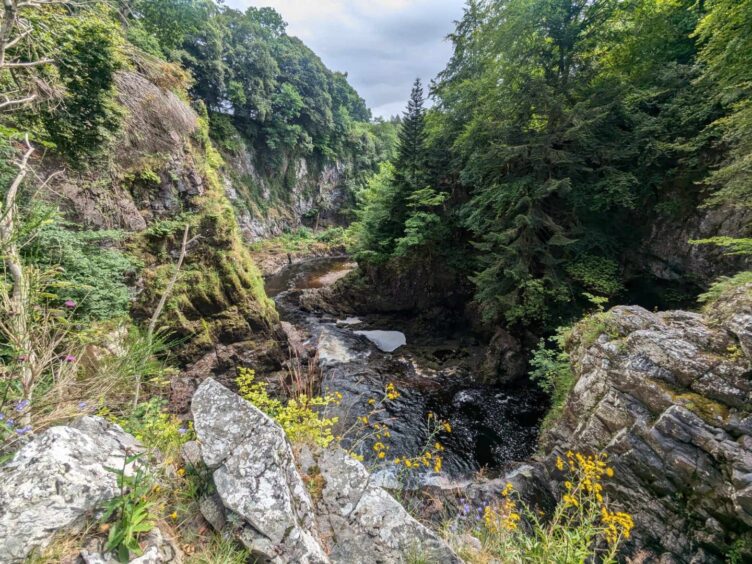 The deep gorge carved into River Isla. Image: Gayle Ritchie.