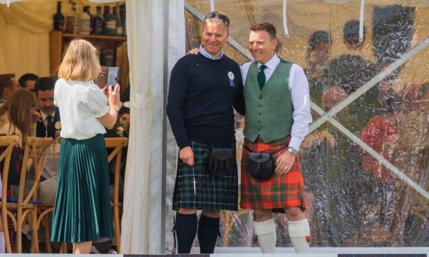 Ewan McGregor with his brother Colin at the Crieff Highland Gathering.