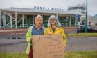 Bridget Cooper (left) and Tanya Jones were both representing the Dundee and Angus Greens at the demonstration. Image:  Steve MacDougall/DC Thomson.