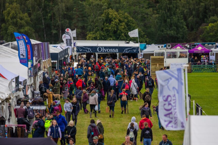 Crowds going round trade stands at Blair Castle International Horse Trials in 2024