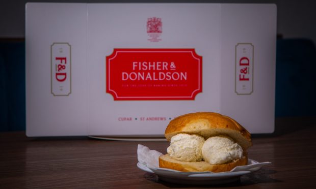 The iconic fudge doughnut ice cream sandwich from Fisher and Donaldson has returned. Image: Steve MacDougall/DC Thomson