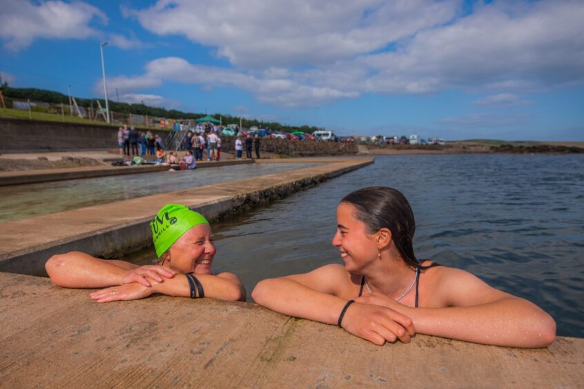 Jane Staal alongside Hannah Staal (from Cupar and also Step Rock swimming club in St Andrews)- Image: Steve MacDougall/DC Thomson