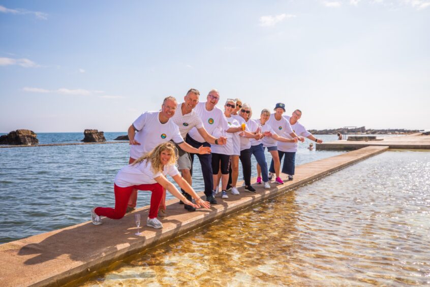 The Cellardyke tidal pool committee shows off the children's pool