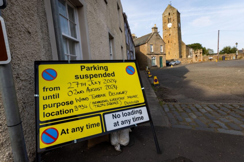 'parking suspended' sign in Dunning