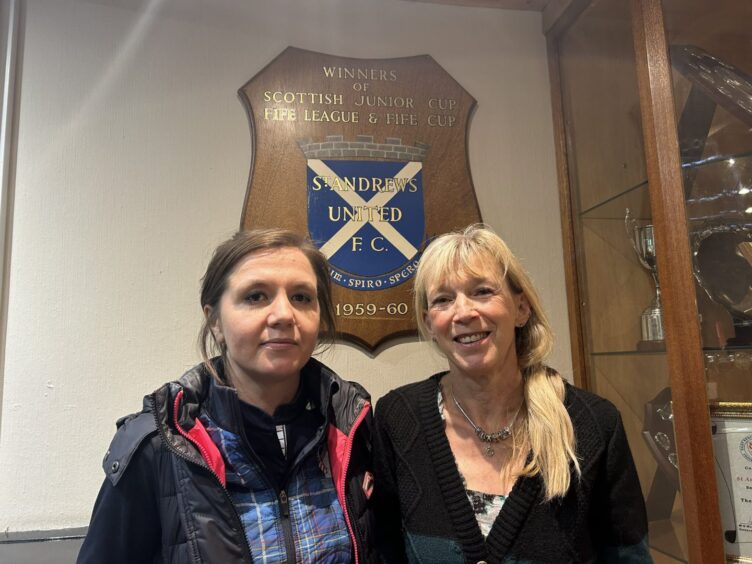 St Andrews Football Club members Natasha Repinskaja and Elaine Rough.