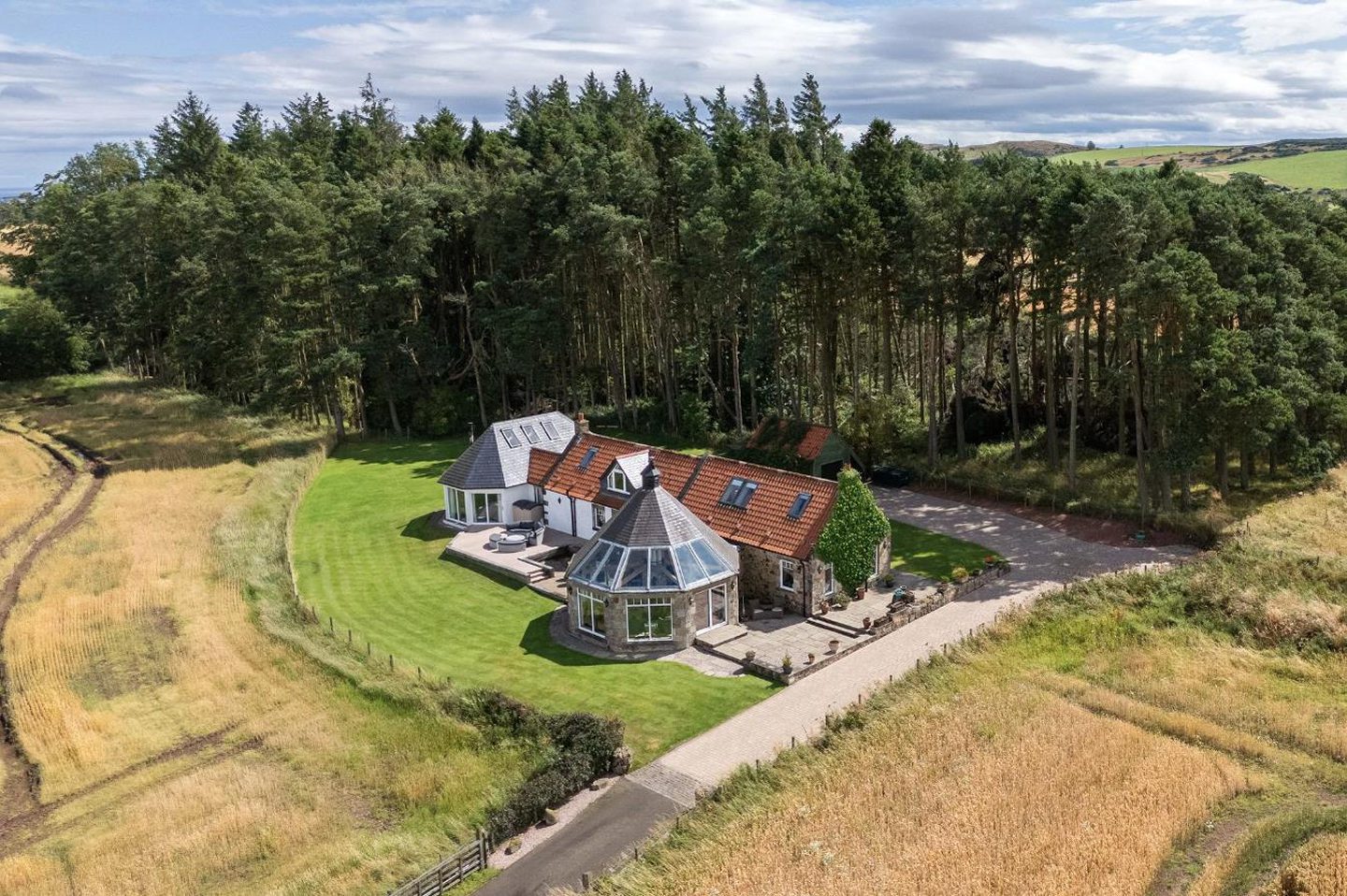 An aerial view of the property.