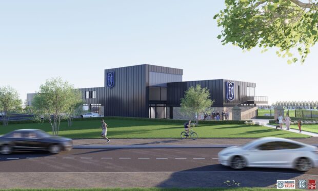 How Dundee FC's proposed training hub may look from Riverside Drive.