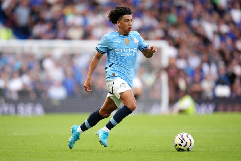 Manchester City star Rico Lewis played alongside Sammy Braybrooke at England youth level. Image: PA