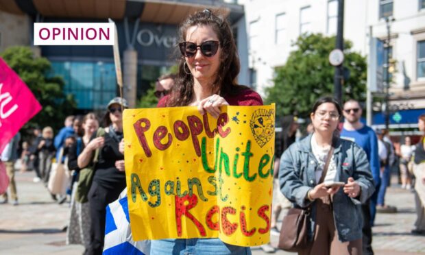 An anti-racism protest in Dundee at the weekend. Image: DC Thomson